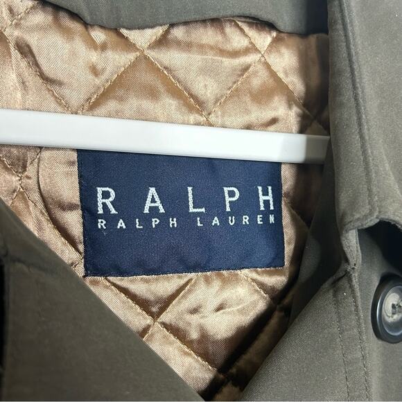Lauren Ralph Lauren Trench Coat Jacket Wool Lined Removable Button Up Belted 40R - Picture 4 of 9